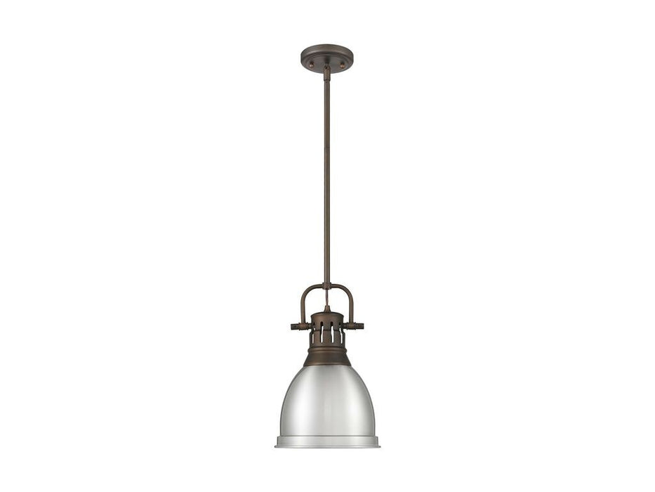 Golden 3604-S RBZ-PW One Light Pendant, Rubbed Bronze