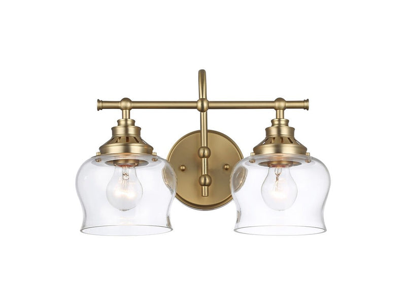 Golden 3610-BA2 BCB-CLR Two Light Vanity, Brushed Champagne Bronze