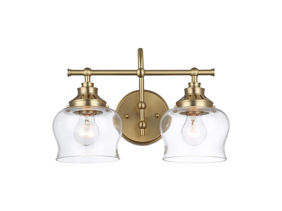 Golden 3610-BA2 BCB-CLR Two Light Vanity, Brushed Champagne Bronze