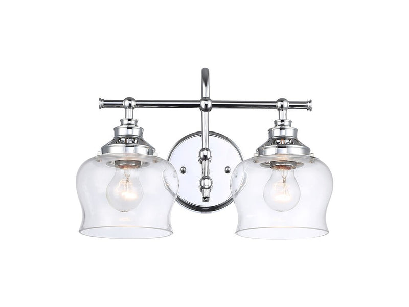 Golden 3610-BA2 CH-CLR Two Light Vanity, Chrome