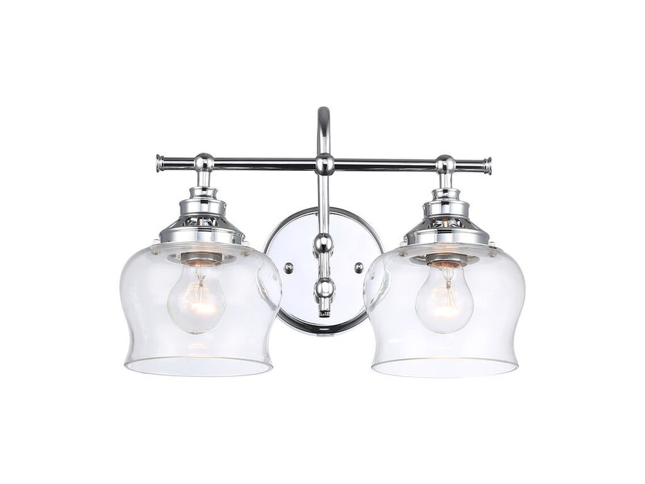 Golden 3610-BA2 CH-CLR Two Light Vanity, Chrome
