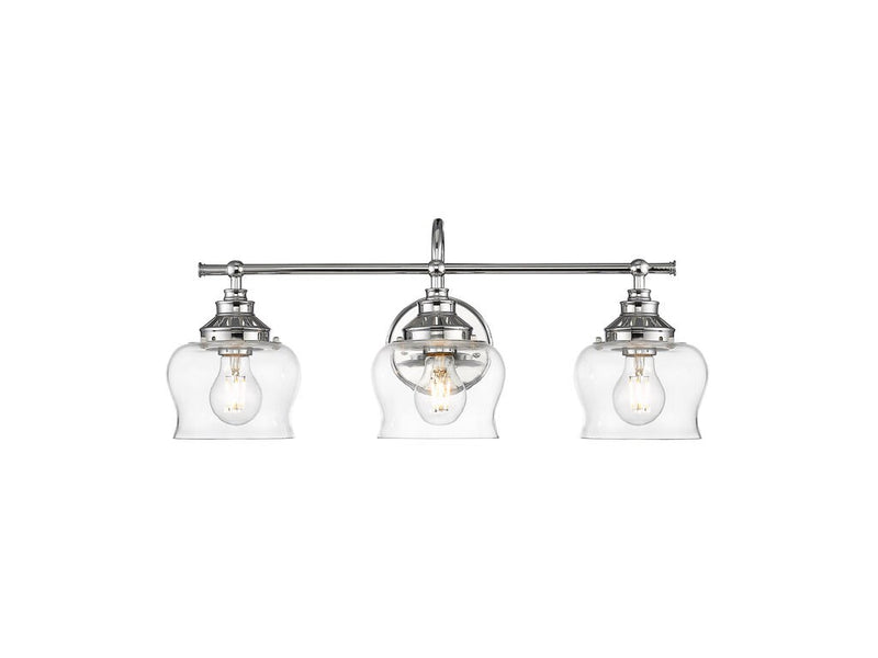 Golden 3610-BA3 CH-CLR Three Light Vanity, Chrome