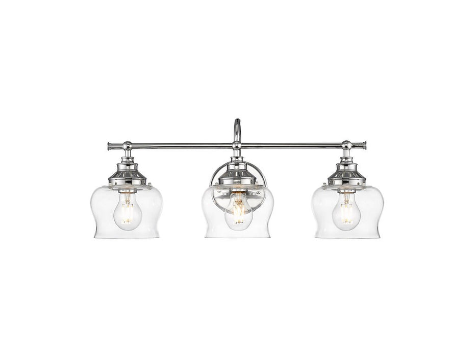 Golden 3610-BA3 CH-CLR Three Light Vanity, Chrome