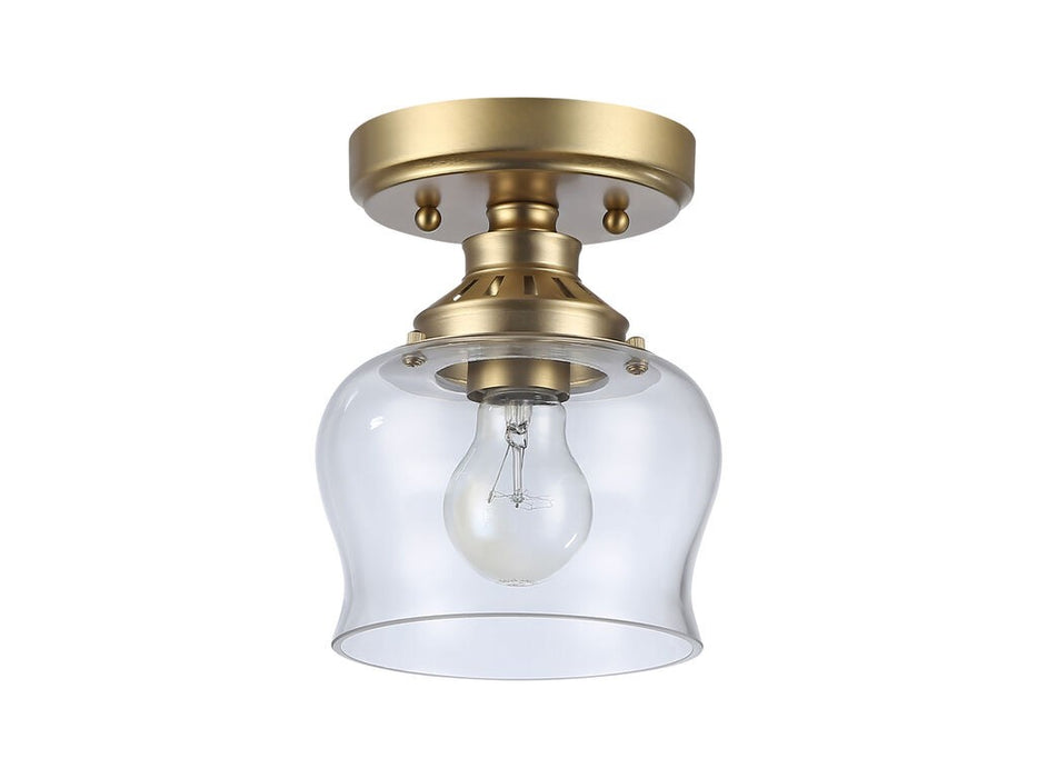 Golden 3610-SF BCB-CLR One Light Semi-Flush Mount, Brushed Champagne Bronze