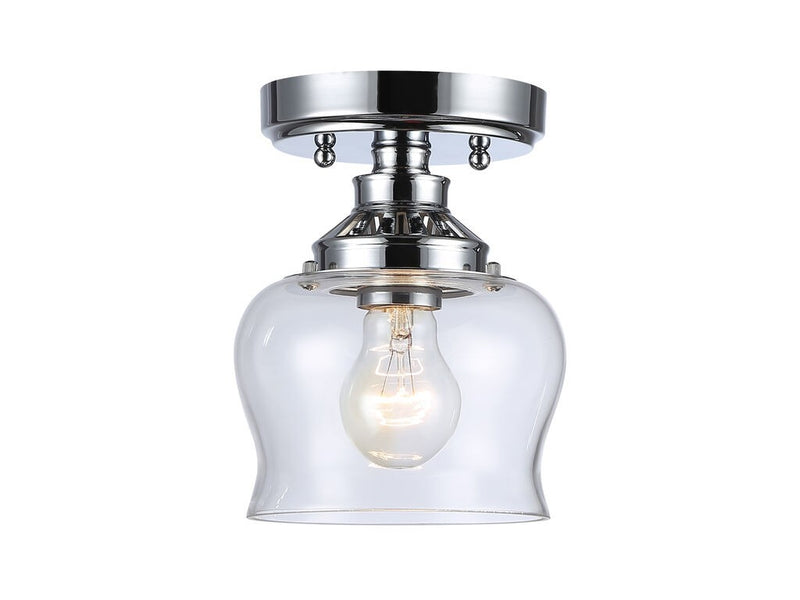 Golden 3610-SF CH-CLR One Light Semi-Flush Mount, Chrome