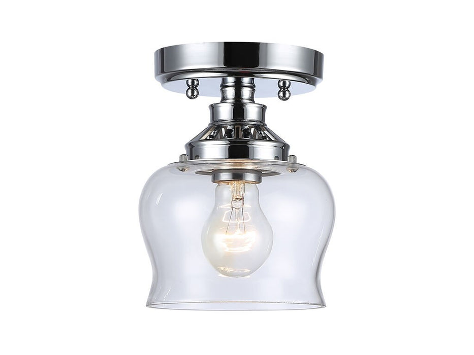 Golden 3610-SF CH-CLR One Light Semi-Flush Mount, Chrome