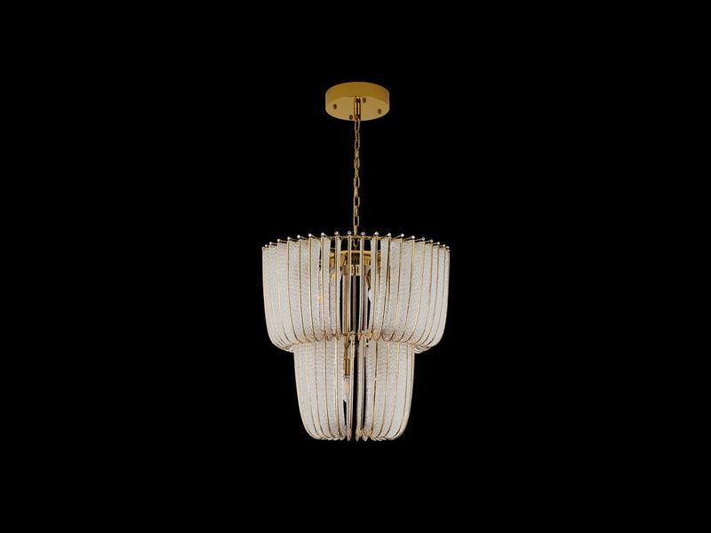 Golden 4285-9 TG Nine Light Chandelier, Titanium Gold
