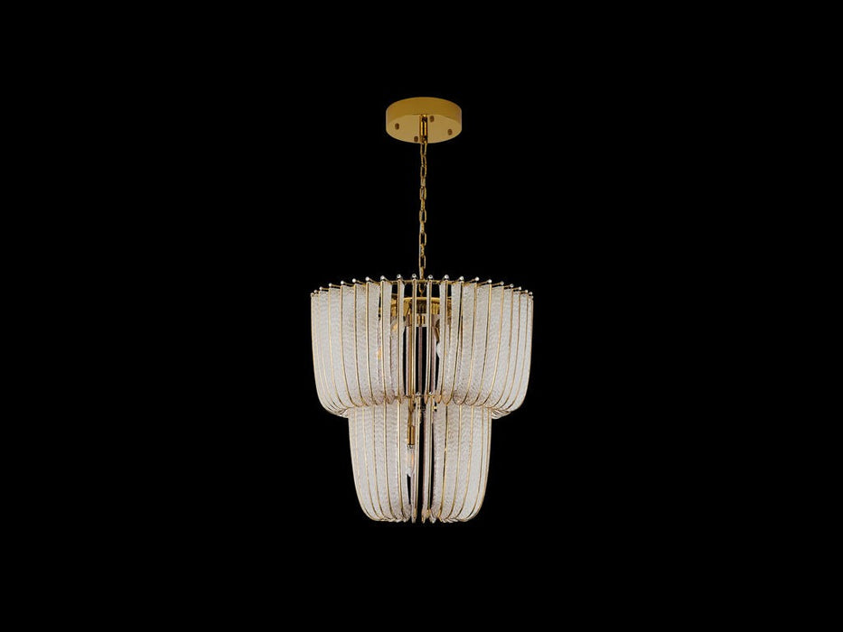 Golden 4285-9 TG Nine Light Chandelier, Titanium Gold