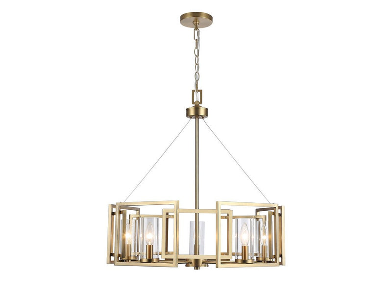 Golden 6068-5 BCB Five Light Chandelier, Brushed Champagne Bronze