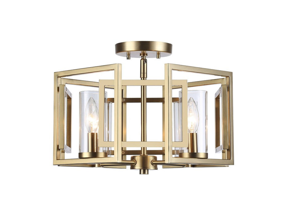 Golden 6068-FM BCB Four Light Flush Mount, Brushed Champagne Bronze