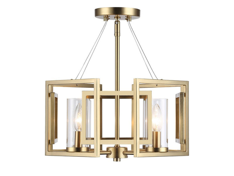 Golden 6068-SF BCB Four Light Semi-Flush Mount, Brushed Champagne Bronze