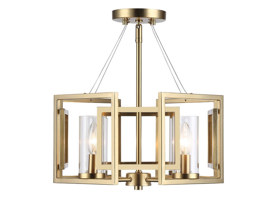 Golden 6068-SF BCB Four Light Semi-Flush Mount, Brushed Champagne Bronze