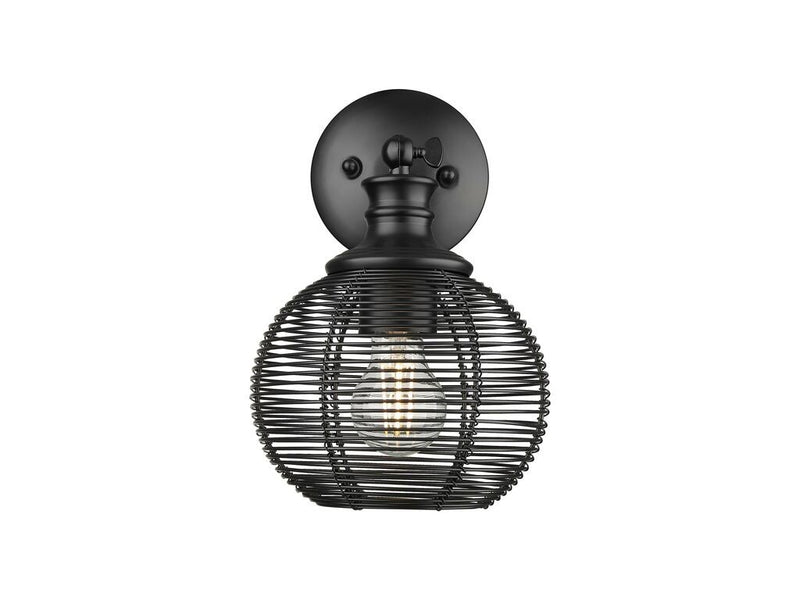 Golden 6802-1W BLK One Light Wall Sconce, Matte Black