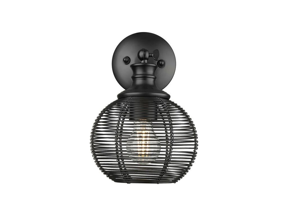 Golden 6802-1W BLK One Light Wall Sconce, Matte Black