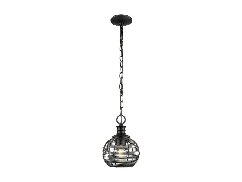 Golden 6802-M1L BLK One Light Mini Pendant, Matte Black