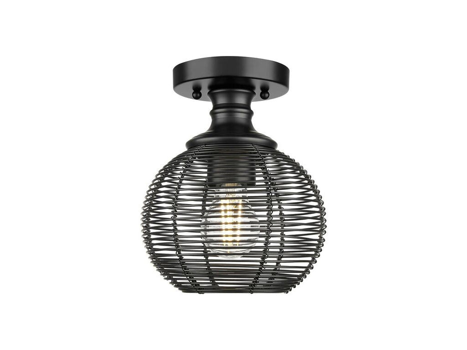 Golden 6802-SF BLK One Light Semi-Flush Mount, Matte Black