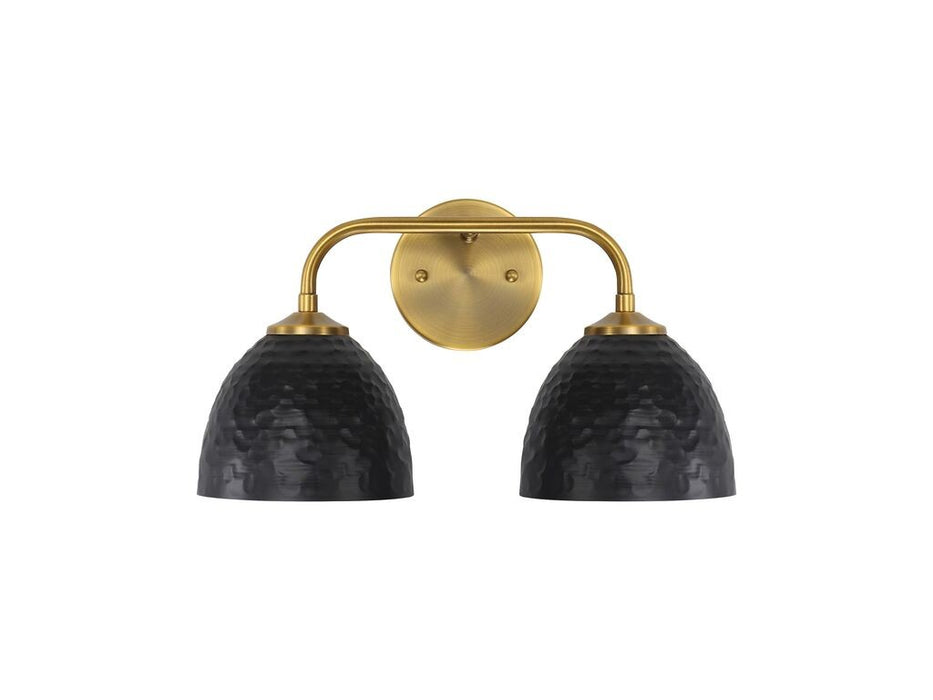 Golden 6950-BA2 MBS-BLK Two Light Vanity, Modern Brass