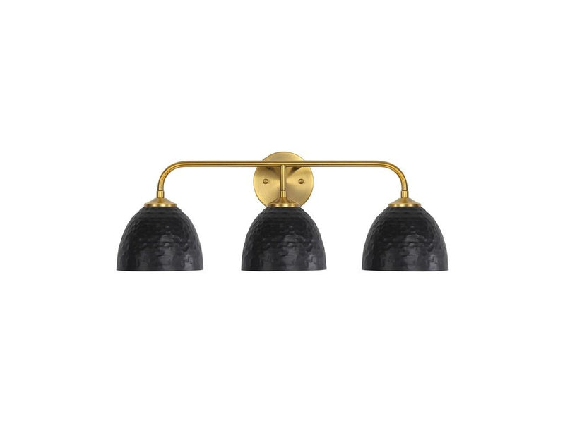 Golden 6950-BA3 MBS-BLK Three Light Vanity, Modern Brass