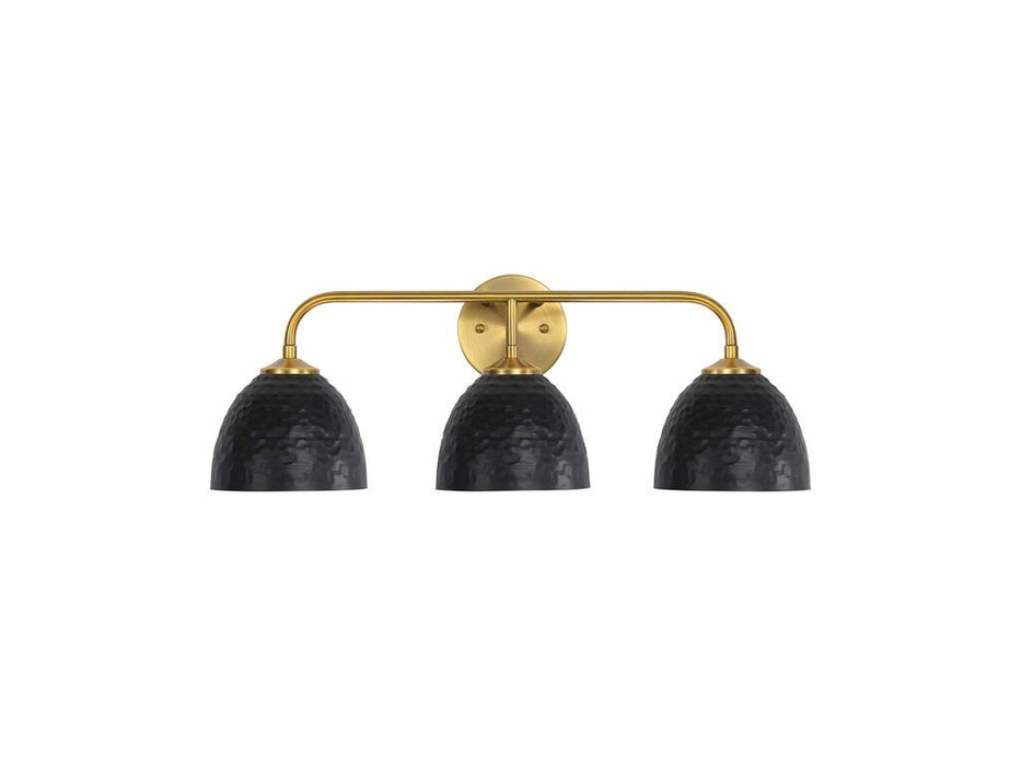 Golden 6950-BA3 MBS-BLK Three Light Vanity, Modern Brass