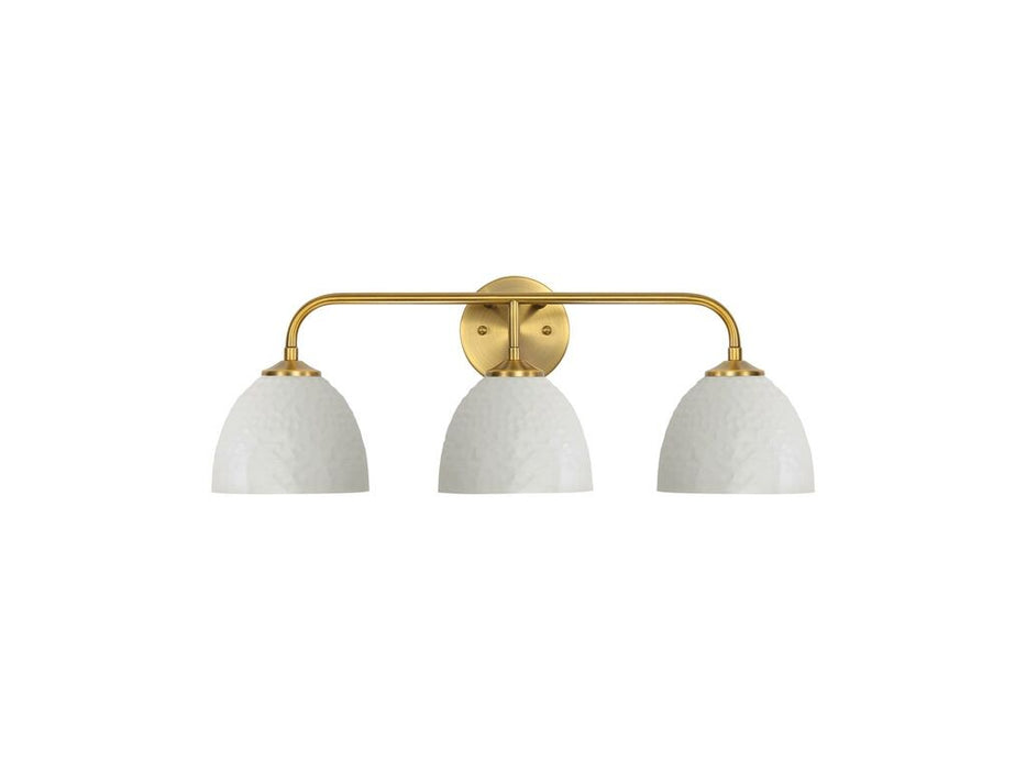 Golden 6950-BA3 MBS-WHT Three Light Vanity, Modern Brass