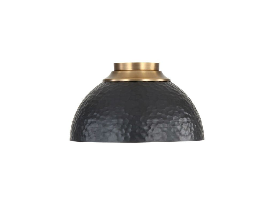 Golden 6950-FM MBS-BLK Three Light Flush Mount, Modern Brass