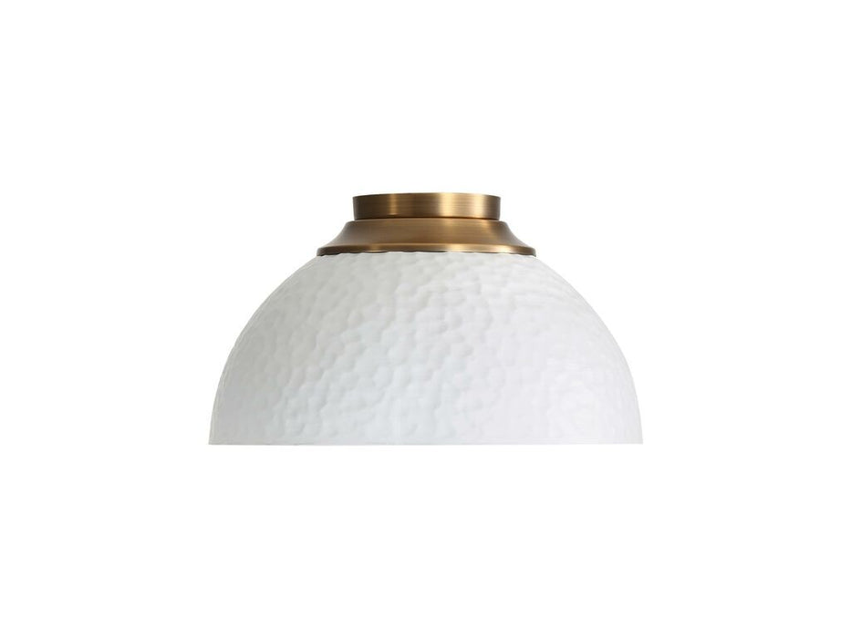 Golden 6950-FM MBS-WHT Three Light Flush Mount, Modern Brass