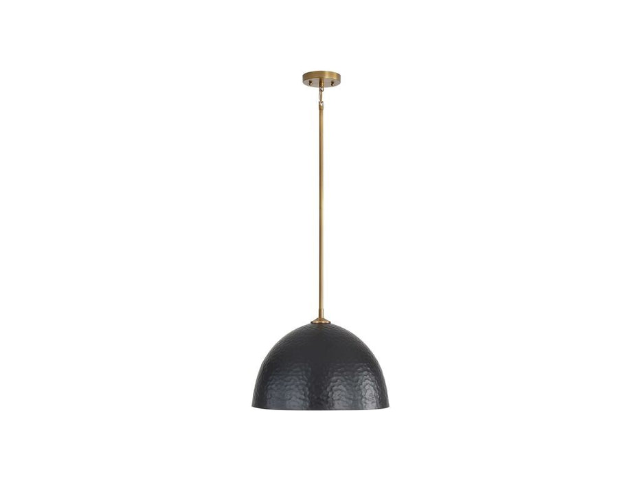 Golden 6950-L MBS-BLK One Light Pendant, Modern Brass