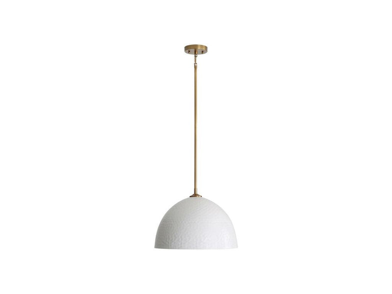 Golden 6950-L MBS-WHT One Light Pendant, Modern Brass