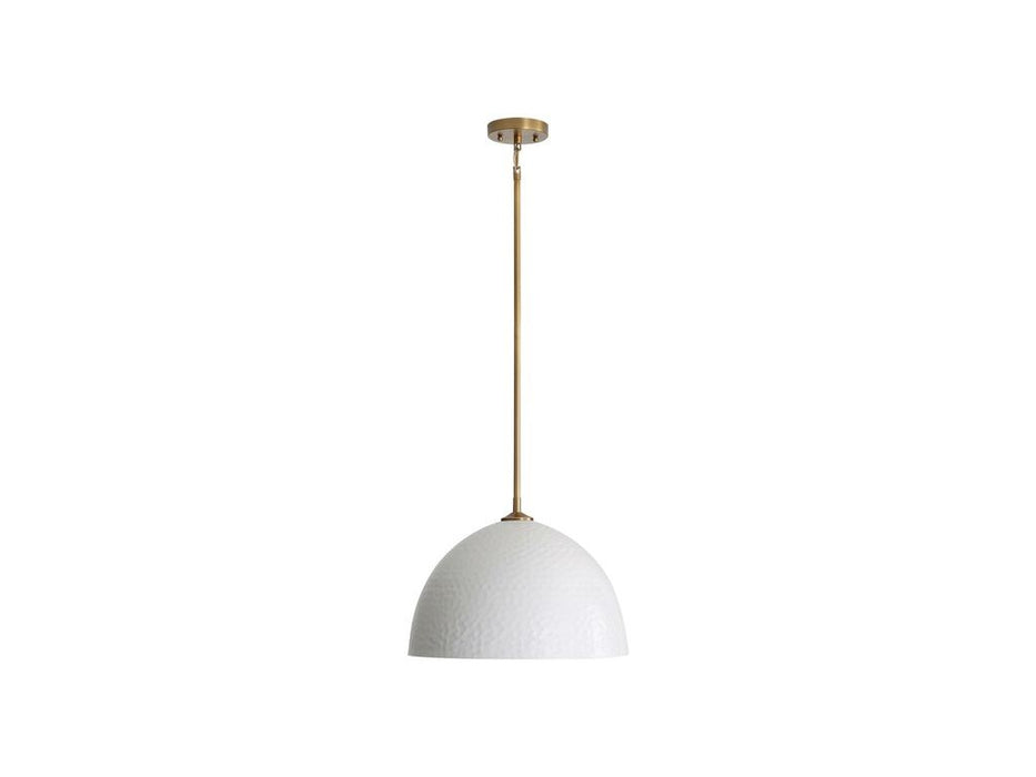 Golden 6950-L MBS-WHT One Light Pendant, Modern Brass