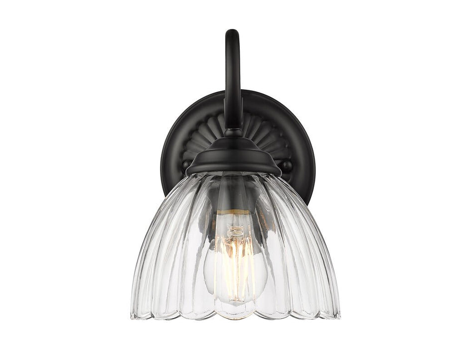 Golden 6952-1W BLK-CLR One Light Wall Sconce, Matte Black