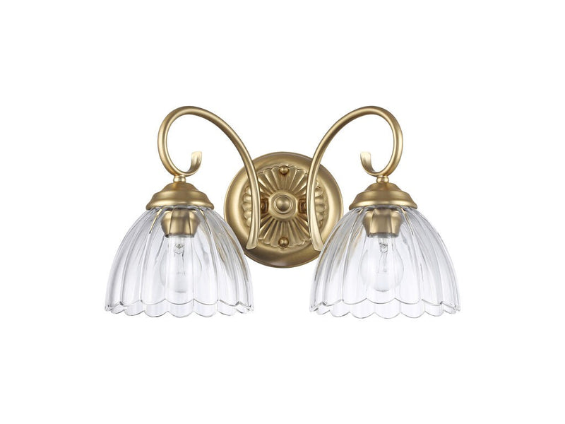 Golden 6952-BA2 BCB-CLR Two Light Vanity, Brushed Champagne Bronze