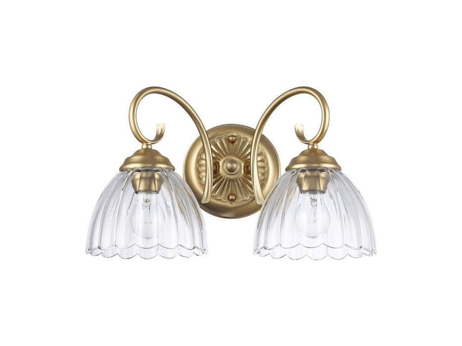Golden 6952-BA2 BCB-CLR Two Light Vanity, Brushed Champagne Bronze