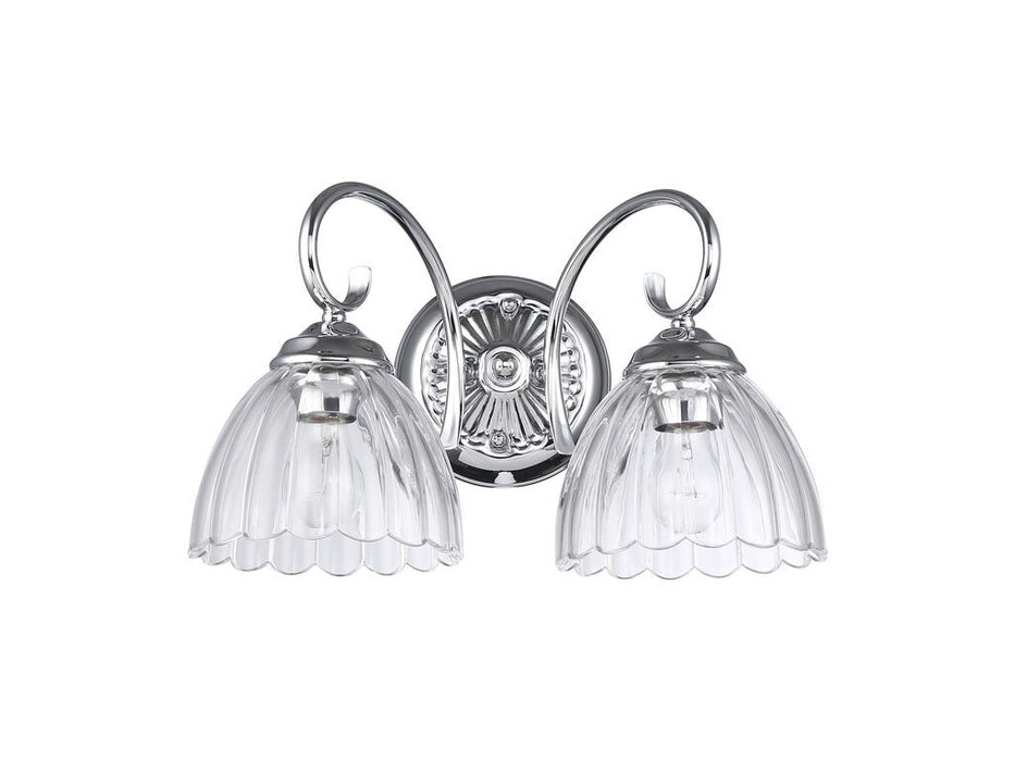 Golden 6952-BA2 CH-CLR Two Light Vanity, Chrome