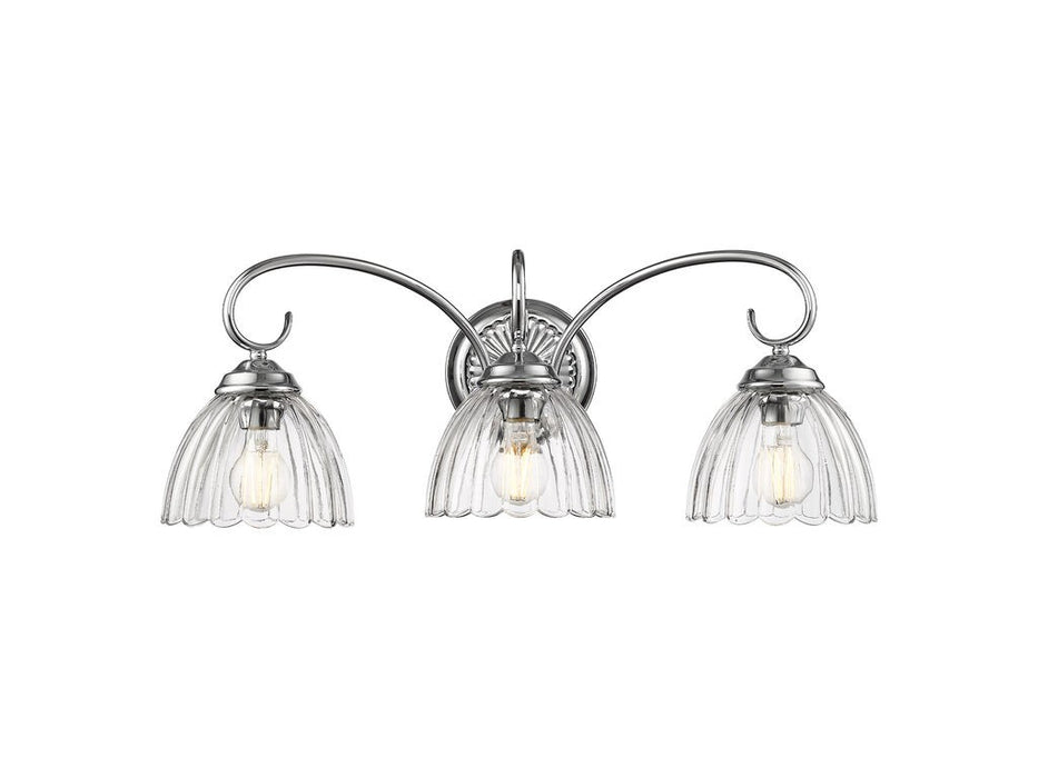 Golden 6952-BA3 CH-CLR Three Light Vanity, Chrome