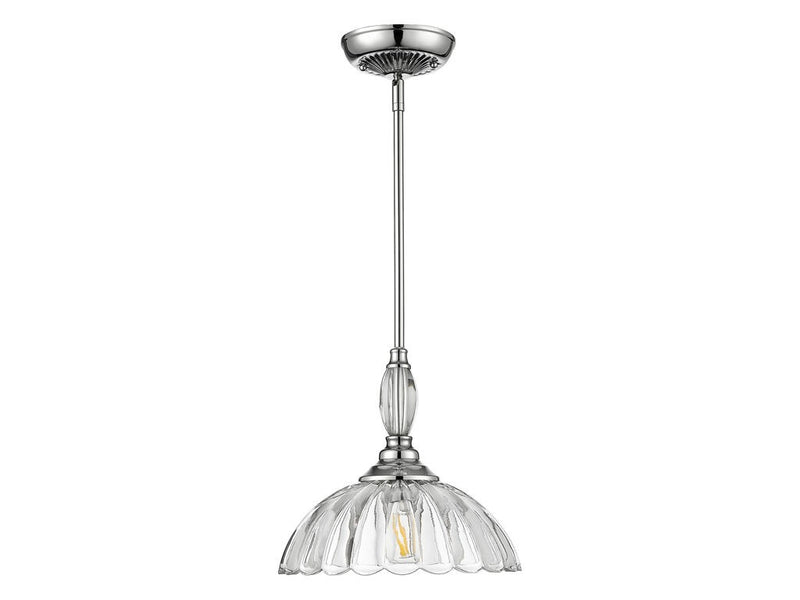 Golden 6952-M CH-CLR One Light Pendant, Chrome