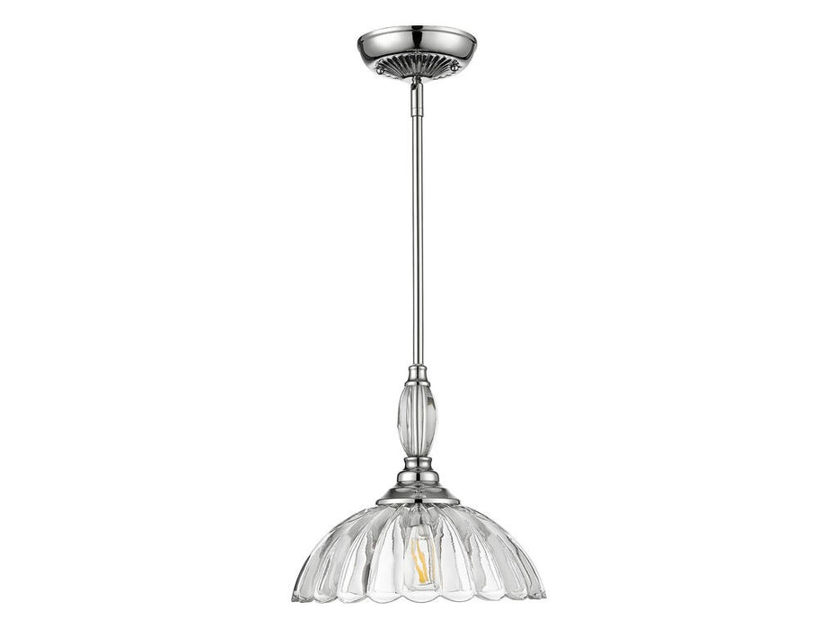 Golden 6952-M CH-CLR One Light Pendant, Chrome
