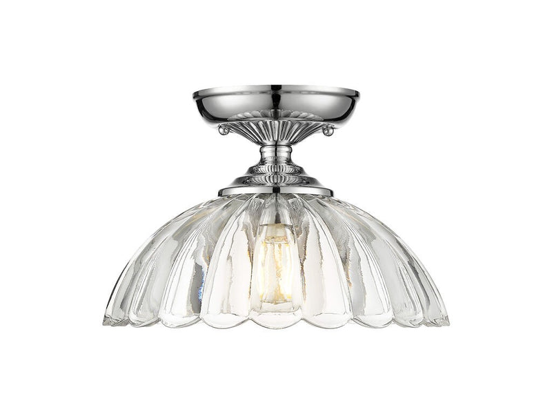 Golden 6952-SF CH-CLR One Light Semi-Flush Mount, Chrome