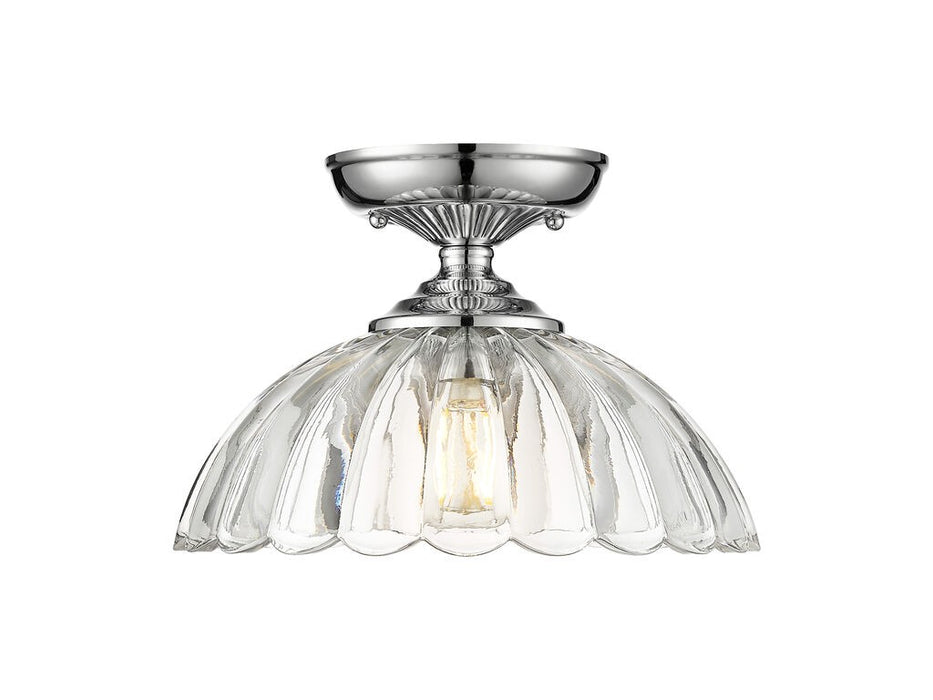 Golden 6952-SF CH-CLR One Light Semi-Flush Mount, Chrome