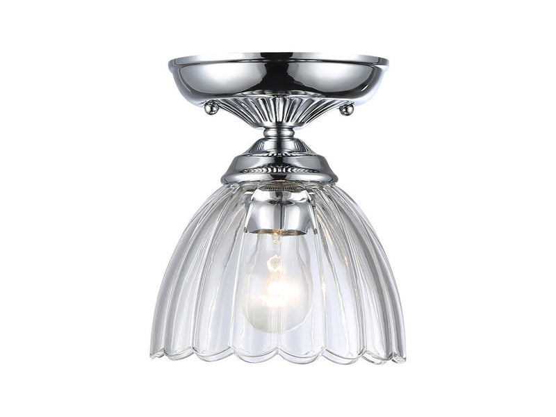Golden 6952-SF7 CH-CLR One Light Semi-Flush Mount, Chrome