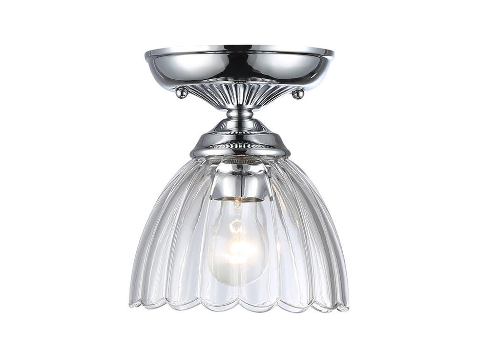 Golden 6952-SF7 CH-CLR One Light Semi-Flush Mount, Chrome