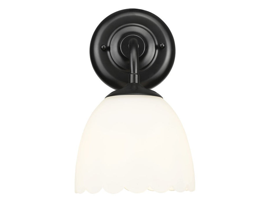 Golden 6954-1W BLK-OP One Light Wall Sconce, Matte Black