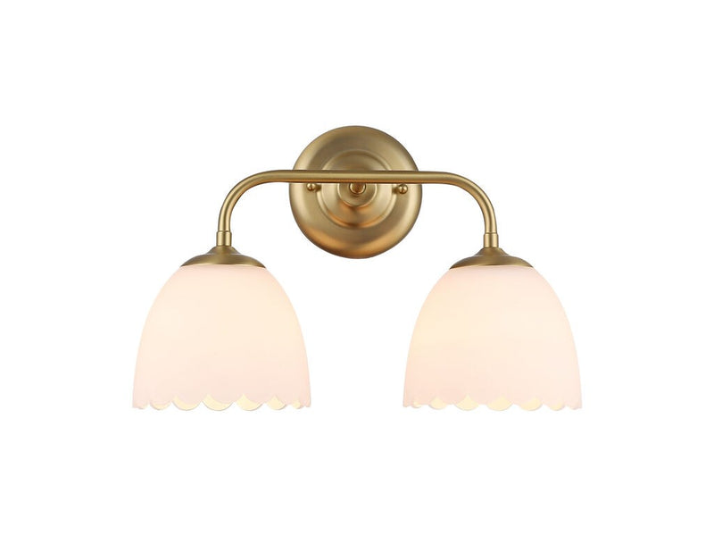 Golden 6954-BA2 BCB-OP Two Light Vanity, Brushed Champagne Bronze