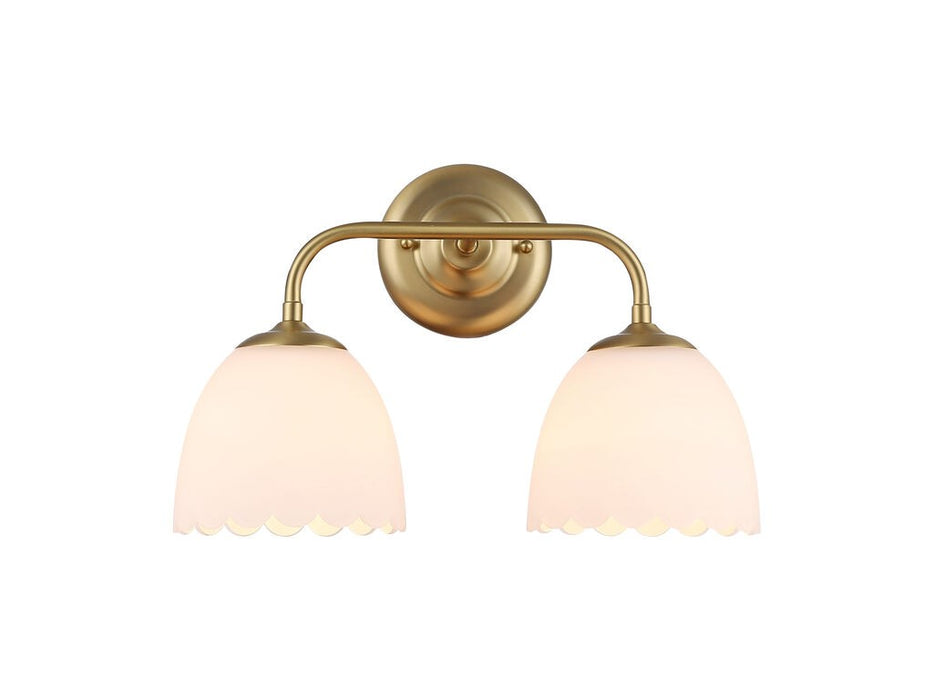 Golden 6954-BA2 BCB-OP Two Light Vanity, Brushed Champagne Bronze