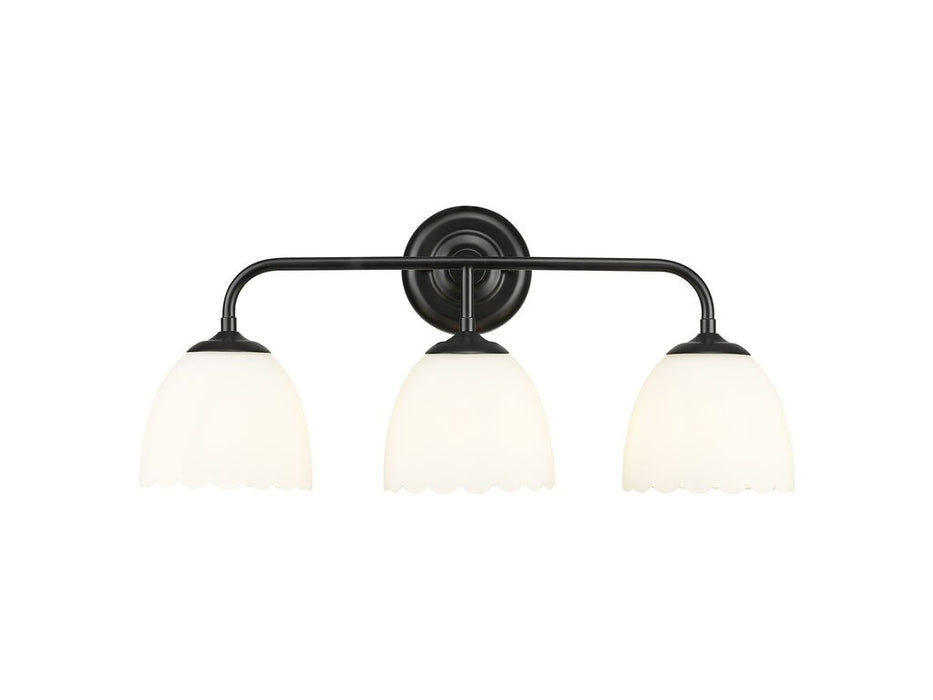 Golden 6954-BA3 BLK-OP Three Light Vanity, Matte Black