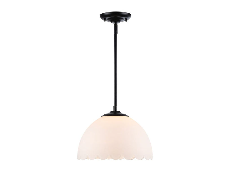 Golden 6954-M BLK-OP One Light Pendant, Matte Black