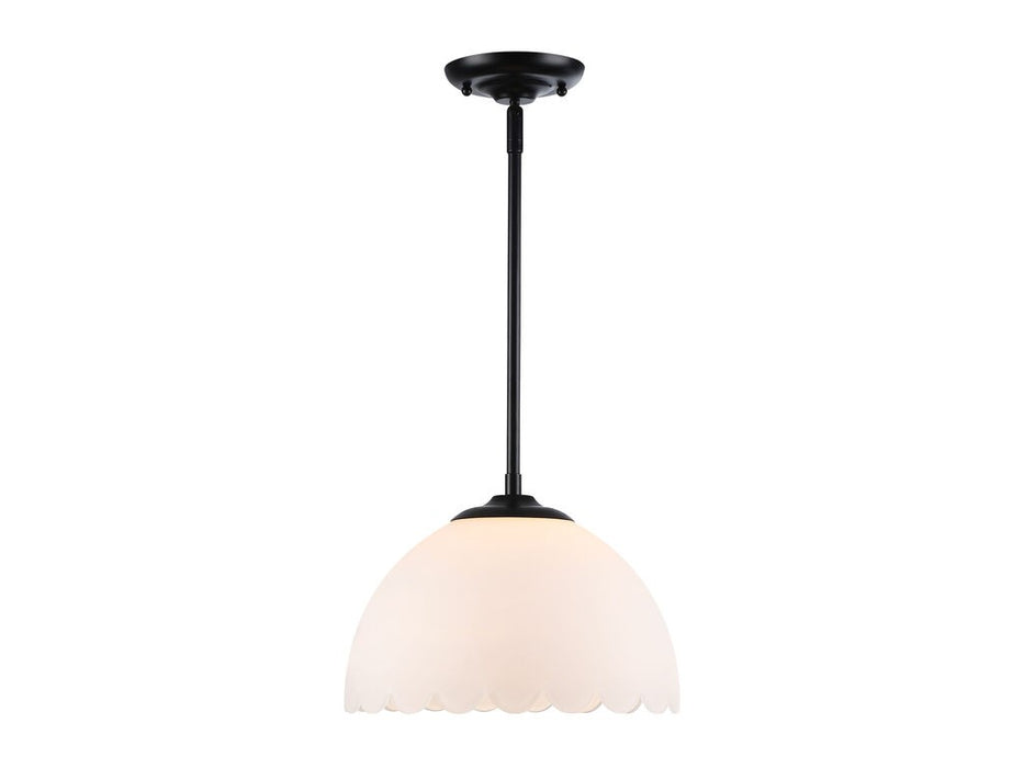 Golden 6954-M BLK-OP One Light Pendant, Matte Black