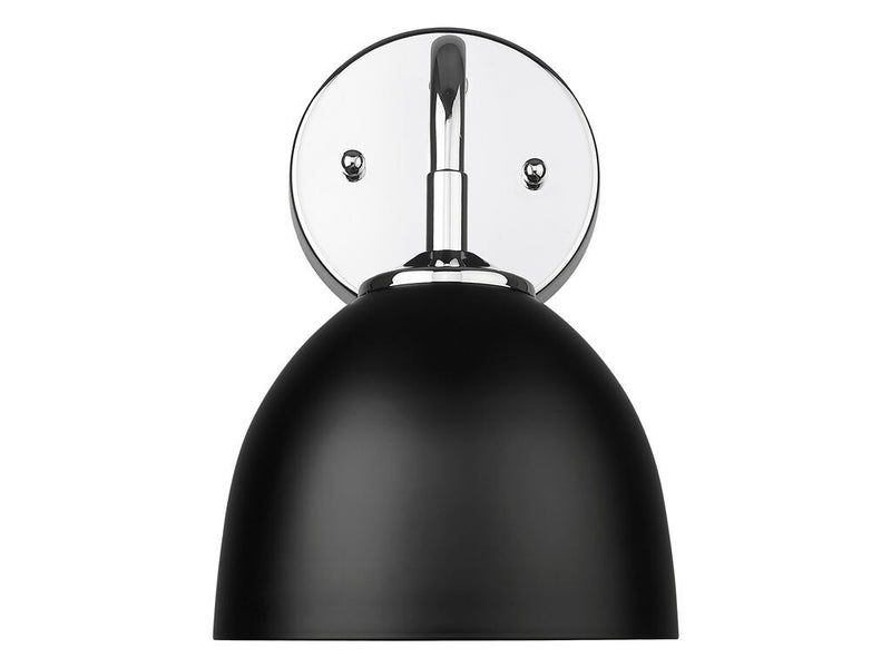 Golden 6956-1W CH-BLK One Light Wall Sconce, Chrome