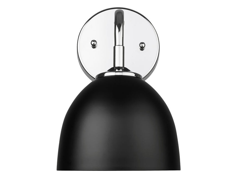Golden 6956-1W CH-BLK One Light Wall Sconce, Chrome