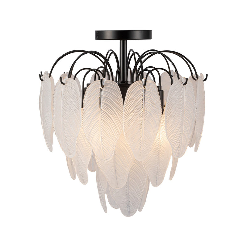 Artcraft AC11785BK Four Light Semi Flush Mount, Black