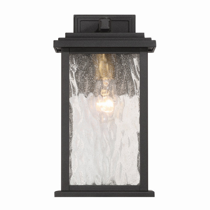 Artcraft AC9270BK One Light Outdoor Wall Sconce, Black, Brass